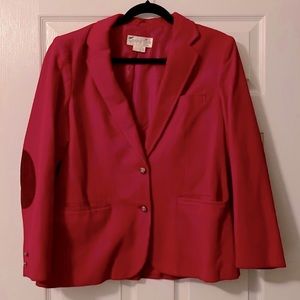 ❤️Vintage Grand Tier 80s Red Brown Corduroy Jacket Blazer w/ Elbow Pad Size M❤️